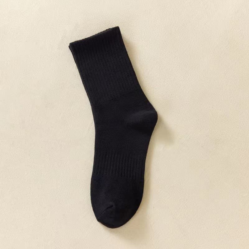 [cotton] waist sports socks 176n black [long tube]