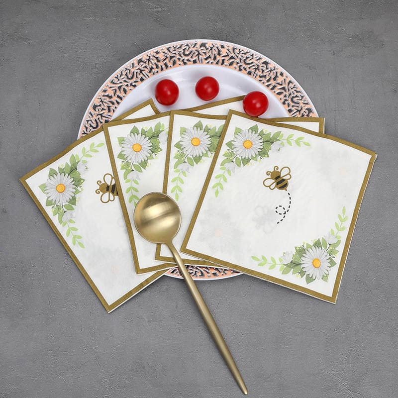 Home Room restaurant factor napkin cartoon style bee pattern multi-purpose napkin new creative printing tissue 3