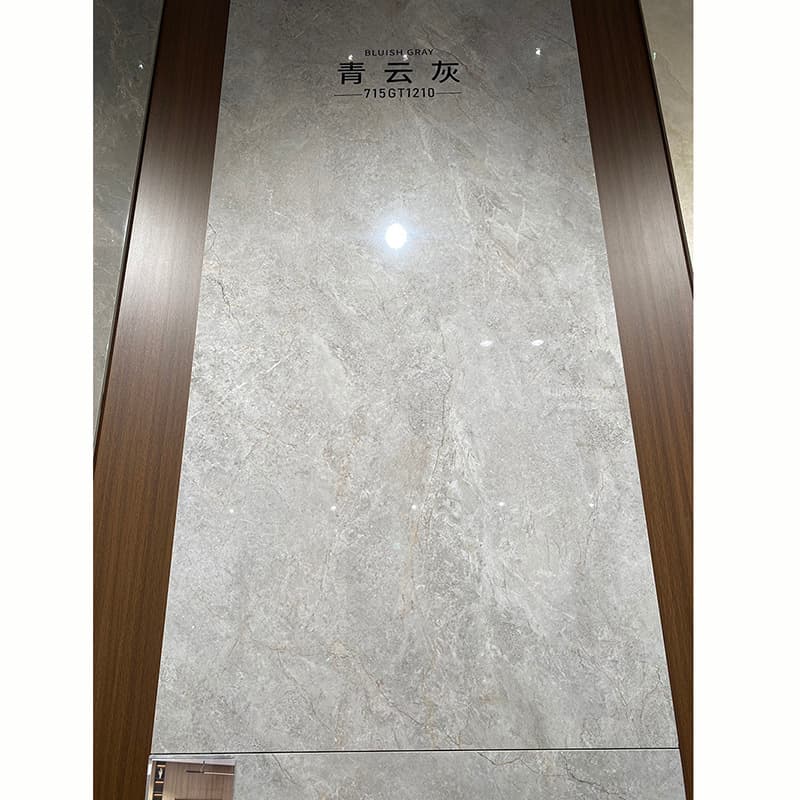 {in stock, made in foshan, guangdong} high-gloss porcelain tile 3c with g-qingyun gray finish