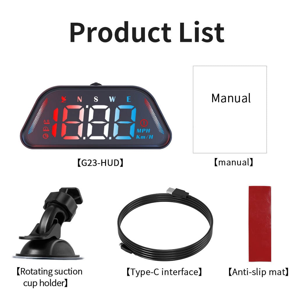 G23 Avtomobil HUD displeyi (GPS, hündürlük, tarix, spidometr) 5