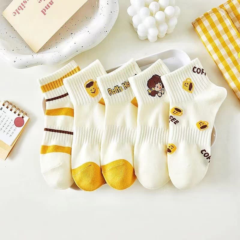 Women's boat socks for little girls (10 pairs/pack of 5 colors mixed)