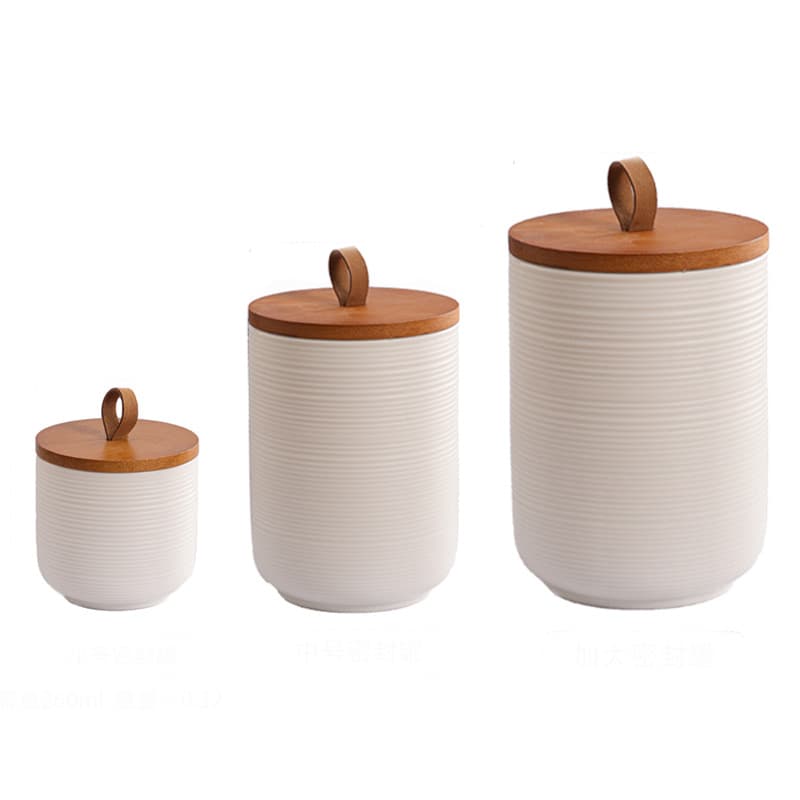 Brushed sealed jar-matte white (portable lid 3-piece set)-small size 1/medium/large
