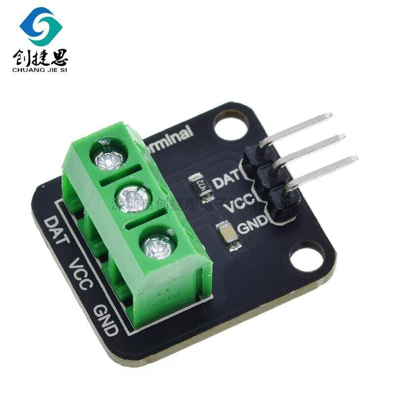 DS18B20 Su Keçirməyən Rəqəmsal Temperatur Sensor Modulu, Zond və Terminal Adapteri ilə 2