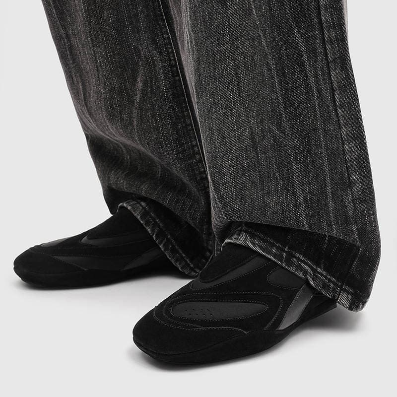 Kişi slip-on loaferlər, universal düz gündəlik qış ayaqqabıları, model 35548 Qara-K 1