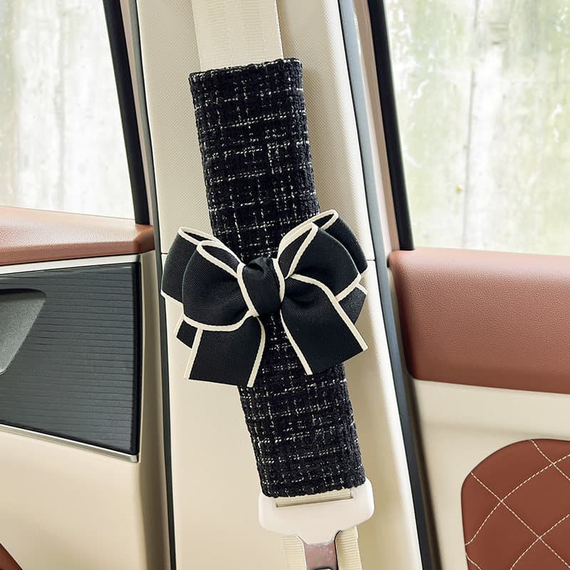 Black bow-black four-season small fragrance shoulder pad (1 piece)