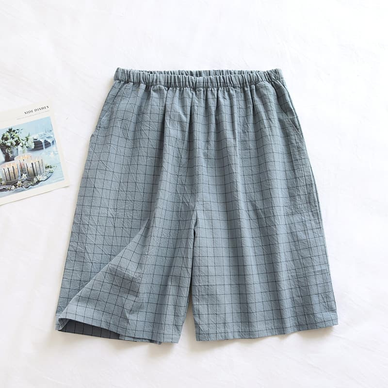 Single Pair Men's Blue-Washed Cotton Shorts