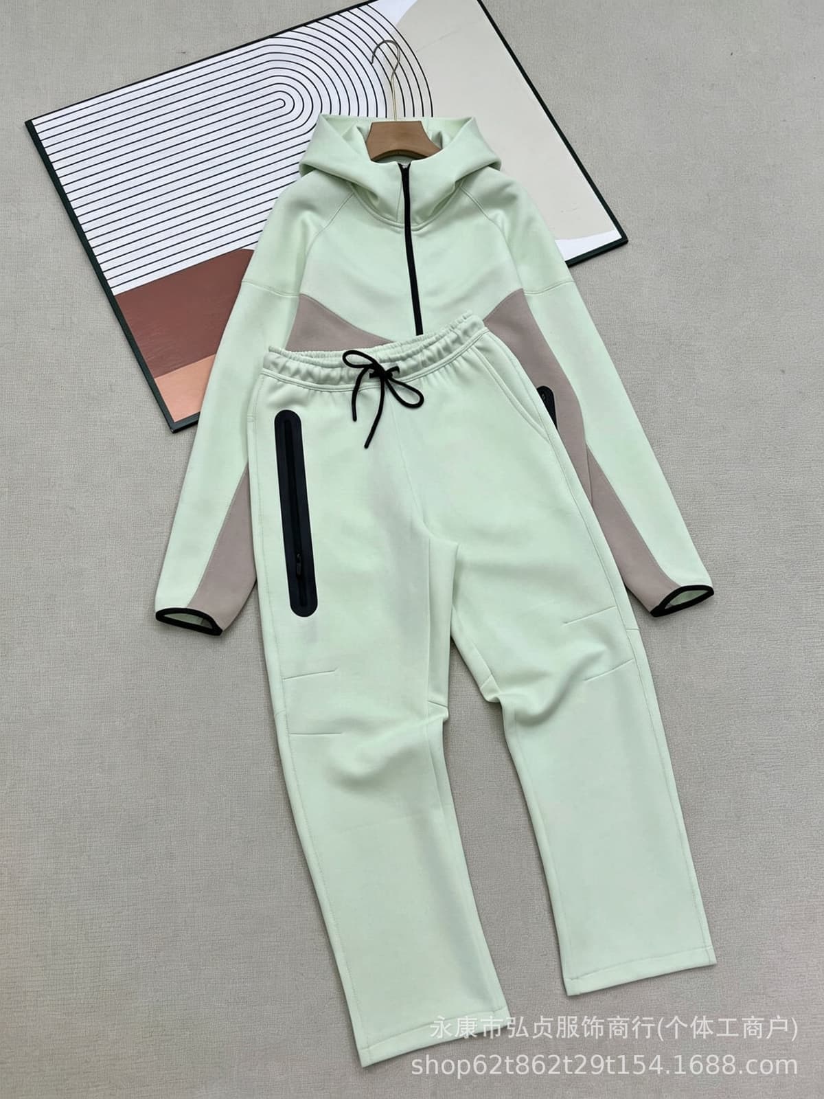 Suit. light green and khaki