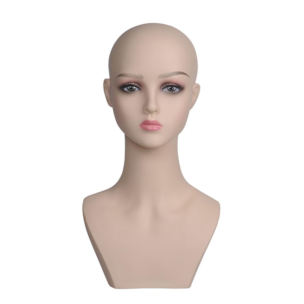 Foreign Trade Silicone Head Model Necklace Display Wig Hair European and American African Pvc Mannequin Head Black Skin Color Half Body 5