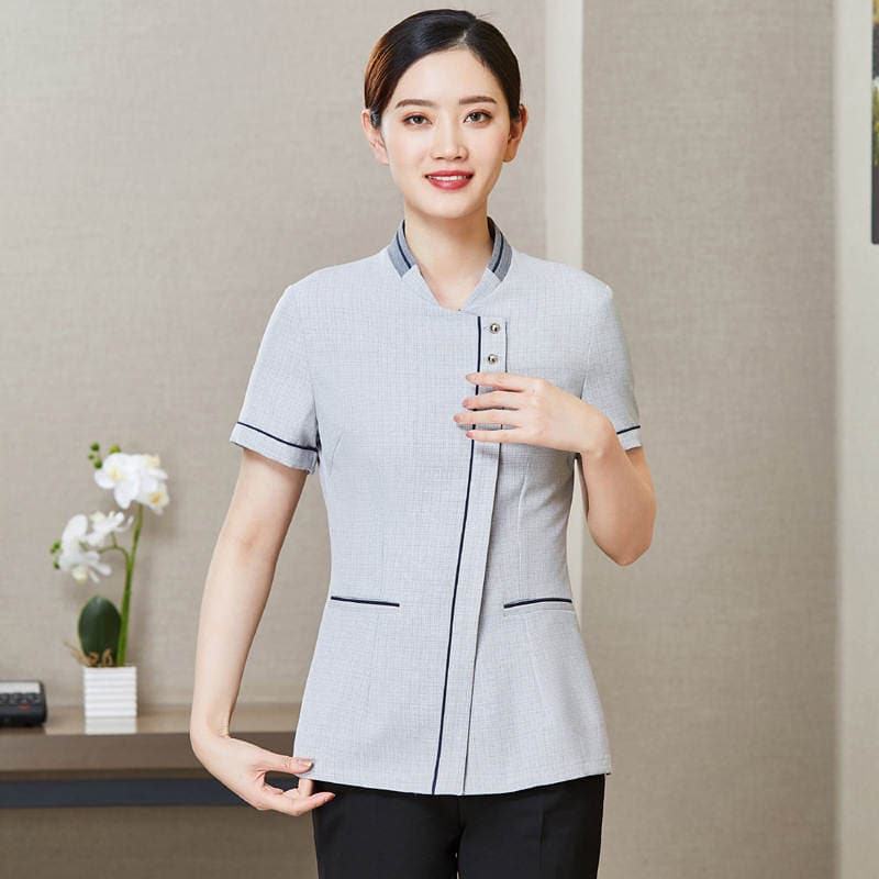 Cleaning clothes short-sleeved summer clothes female hotel room cleaner work clothes pension hospital property aunt PA clothes 2