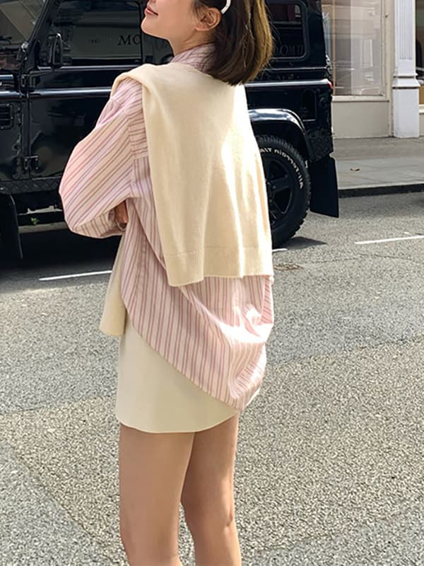 Pink striped shirt