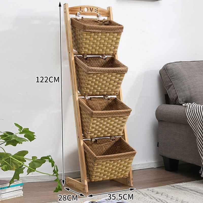 Yellow leather basket + light burning rod, single row, four layers