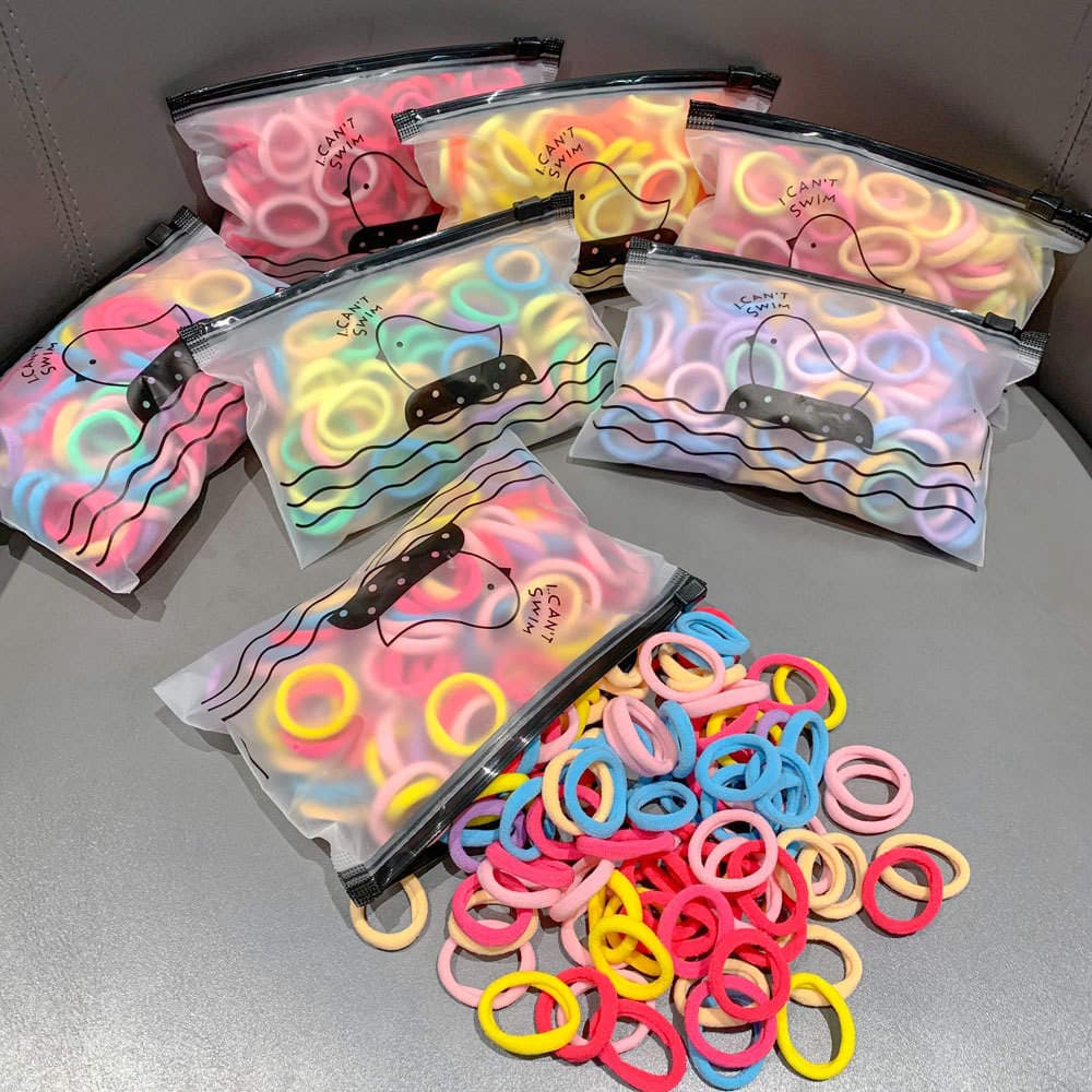 3cm Children's Hair Ties, High Elasticity, Colorful Towel Rings, Non-Damaging to Hair, Seamless Hair Bands for Girls, Hair Ropes, Hair Elastics 3