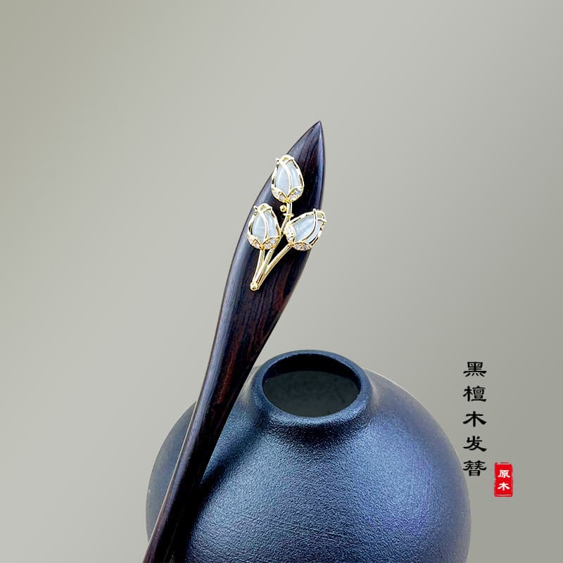 B94 tulip hairpin [natural ebony]]