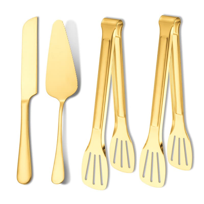 [golden 4-piece set] 1 knife, 1 shovel, 2 clips