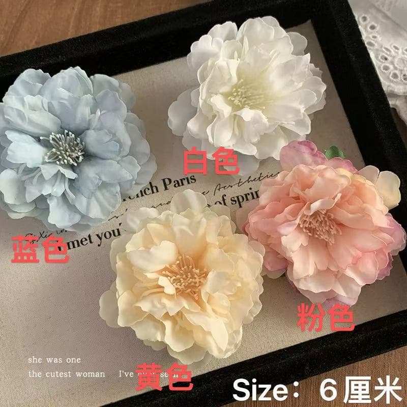 5921 simulated camellia hair clip-blue