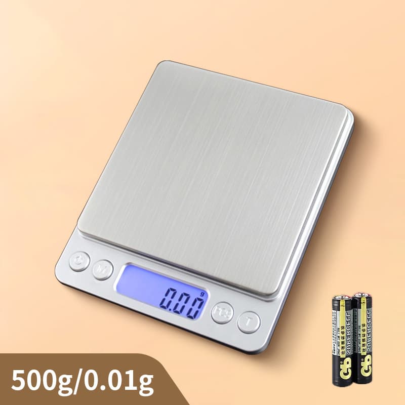 Silver battery type 500g/0.01g stainless steel plate