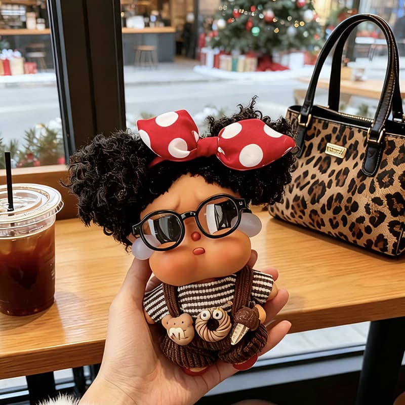 Striped t+mocha overalls