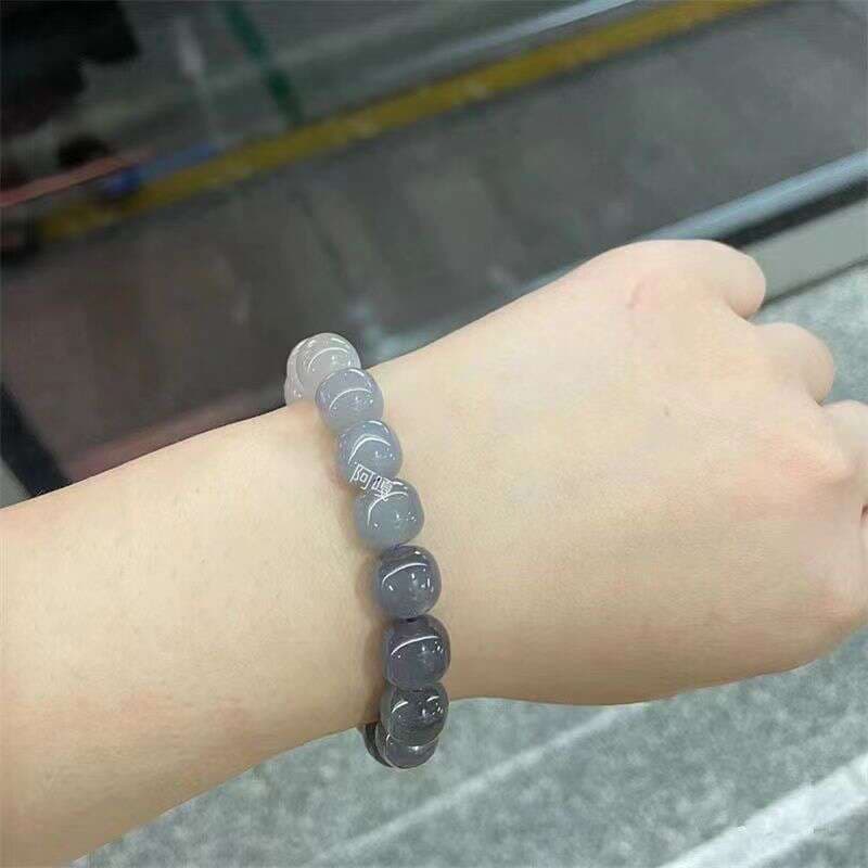 Gradient gray floating flower plate to play the root around the finger soft text to play the beads imitation Bodhi hand string around the finger soft manufacturers selling 3