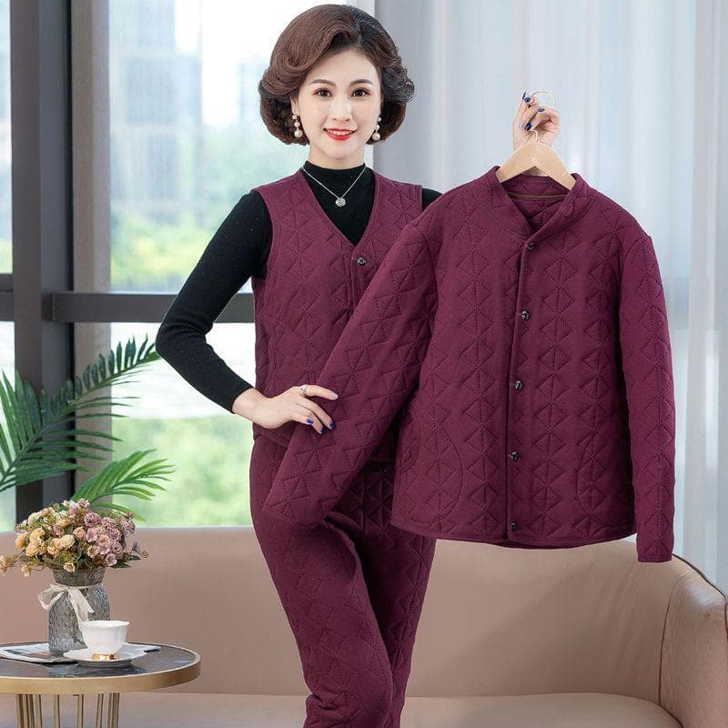 Wine Red [cotton-padded clothes and cotton trousers and waistcoat]]