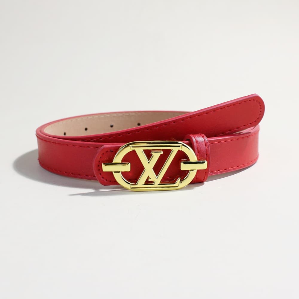 Red (2.3cm wide ear lv gold buckle)
