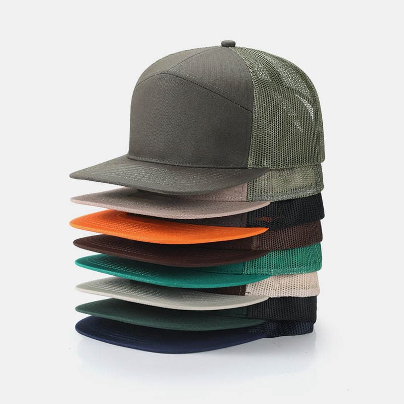 Amazon new 7 pieces cloth net hat Richardson truck cap cargo cap breathable sunshade baseball cap custom 4