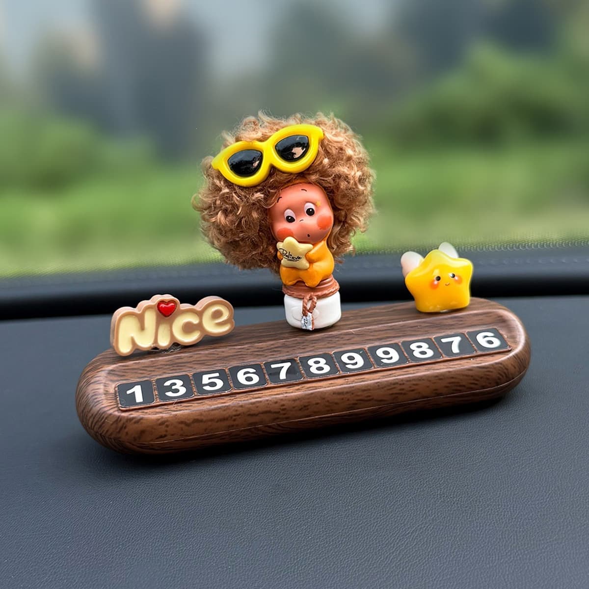 Exploding Star Wish Bottle + Wood Grain Parking Sign (Comes with 5 Sets of Numbers)