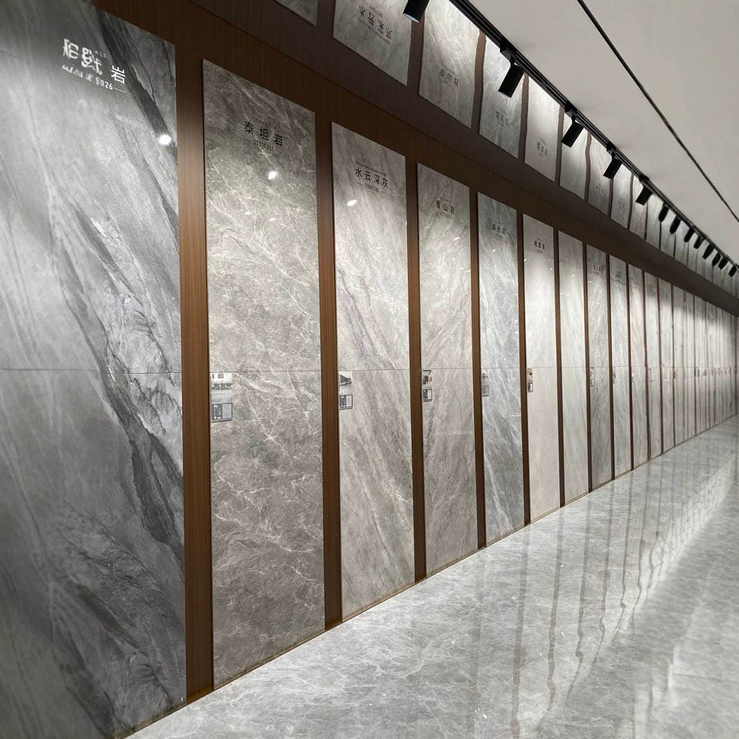 Foshan 750x1500 tam bədən mərmər effektli keramik döşəmə plitəsi, sürüşməyən, aşınmaya davamlı 3