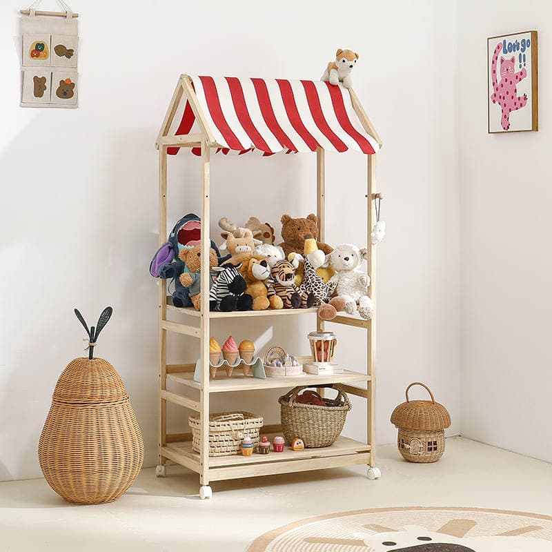 Children's Room Store Storage Rack Children's Toy Storage Rack Household Solid Wood Bookshelf Picture Book Rack Baby Doll Rack 2