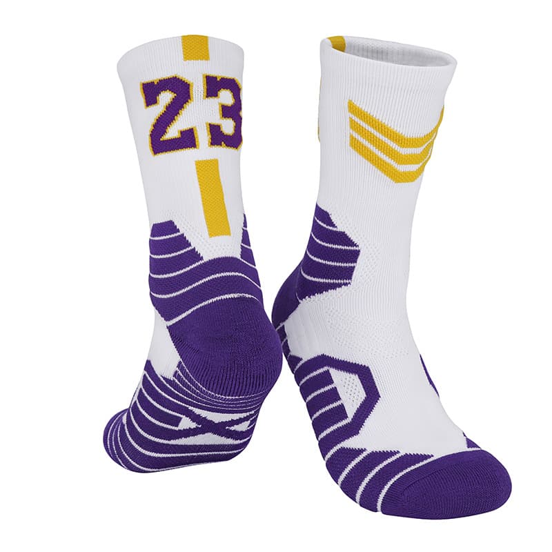 White and yellow no. 23-children's socks