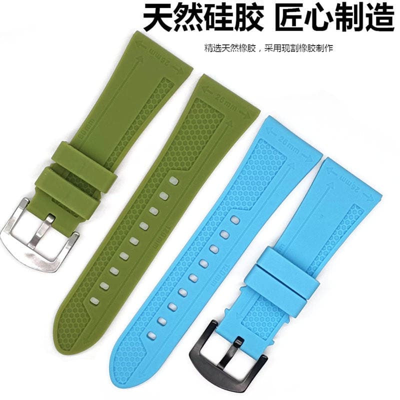 PAM (Panerai) üçün 22/24/26mm universal suya davamlı silikon saat kəməri 4