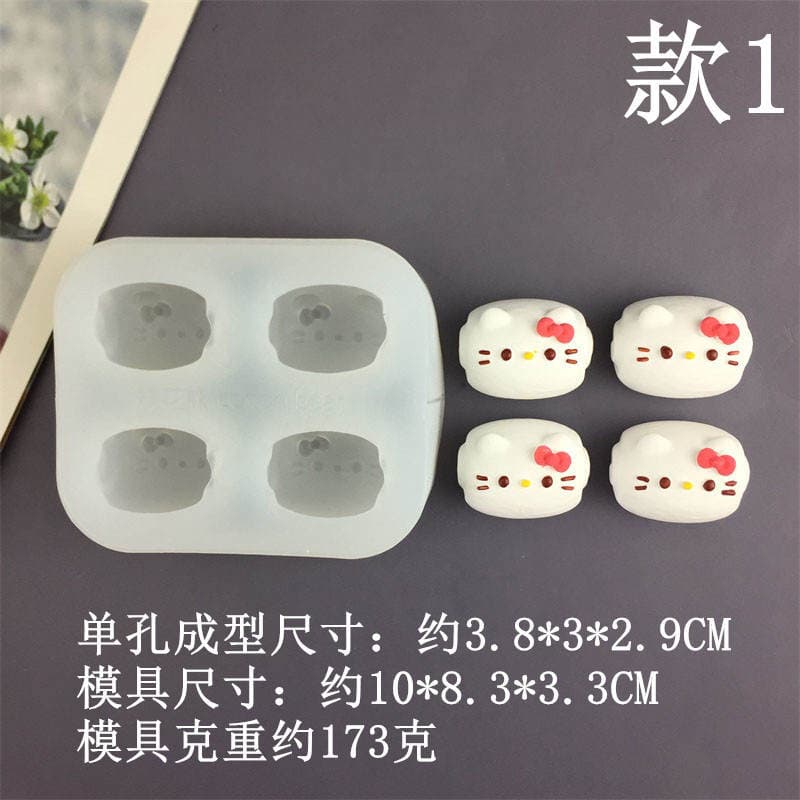 DIY Small Nose Crocodile Bunny Cat Small Animal Potato Cake Silicone Mold Fondant Cake Chocolate Drip Mold 3