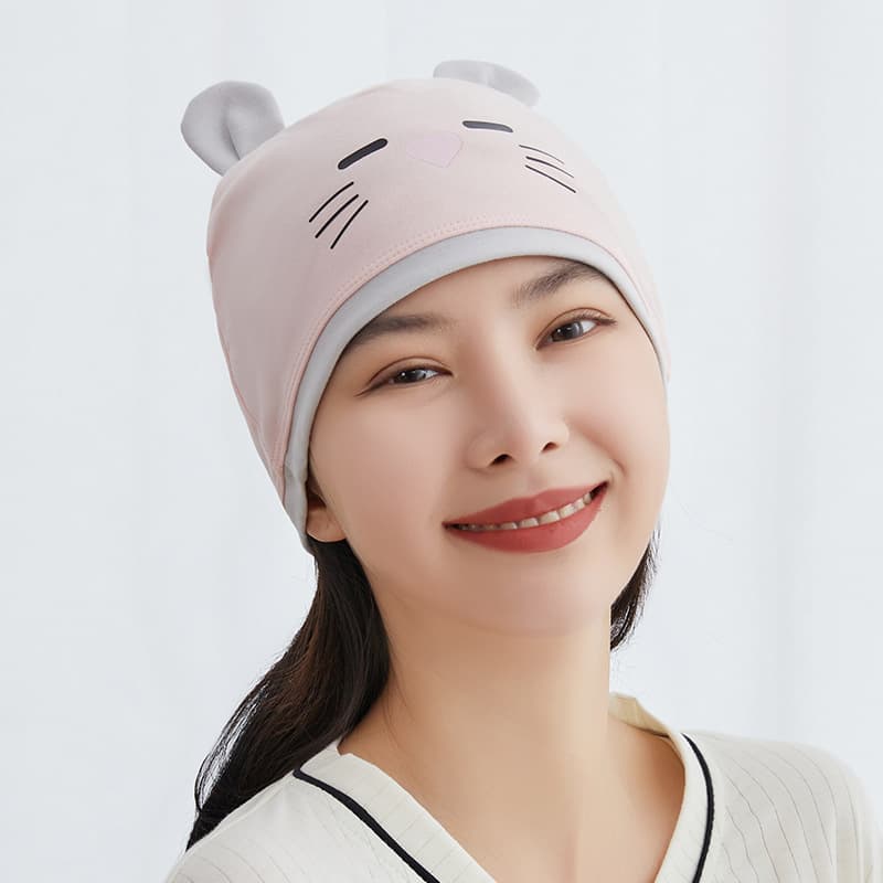 Thin material adult ear hat cat powder