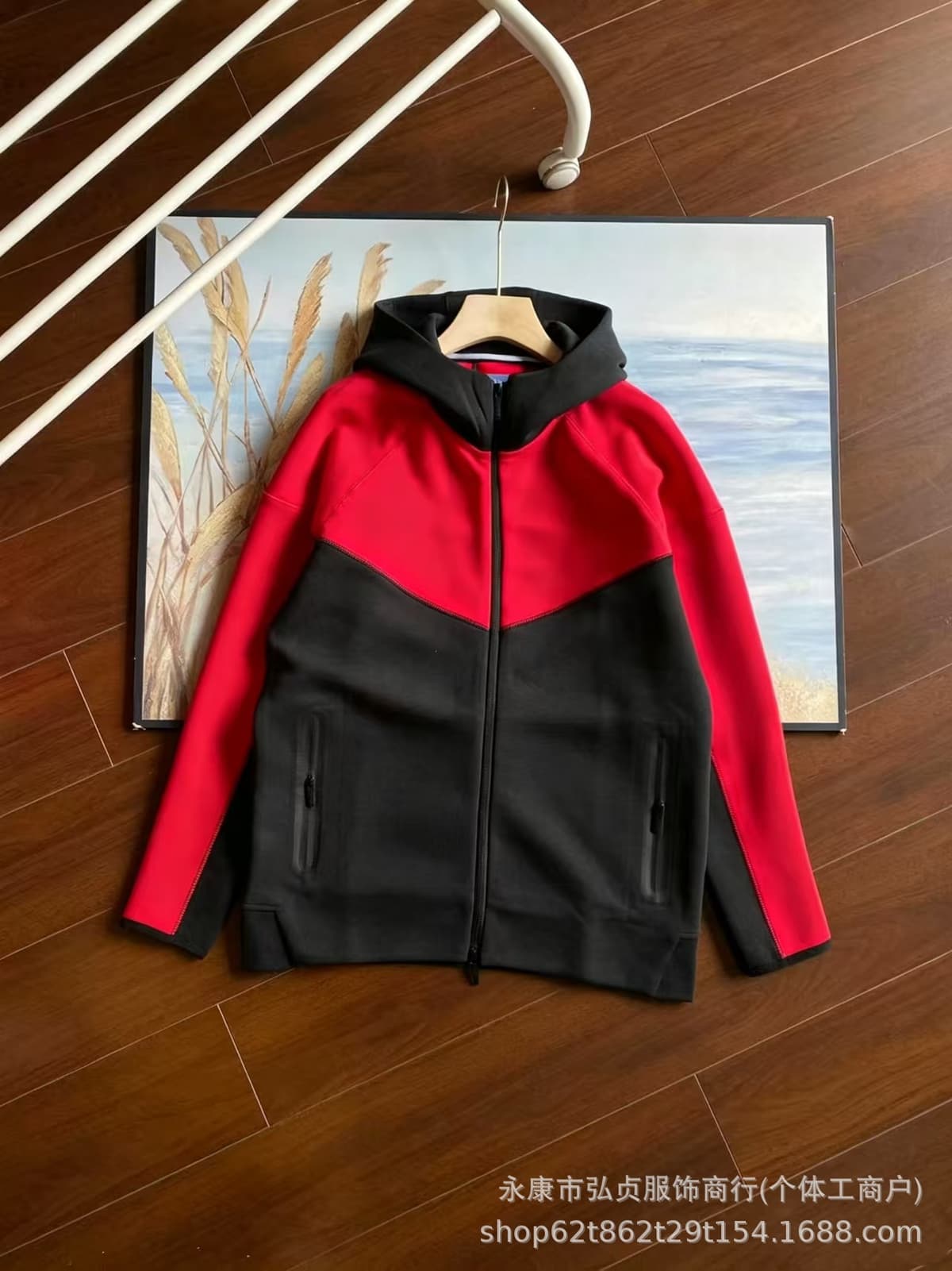 Jacket. black and red