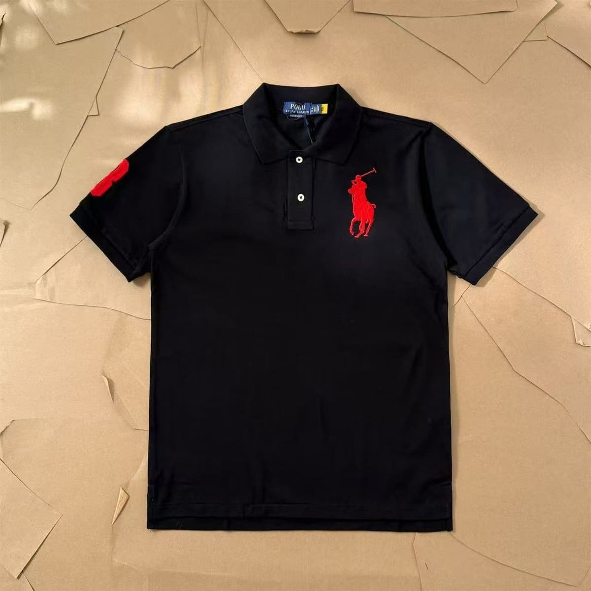 Black red label
