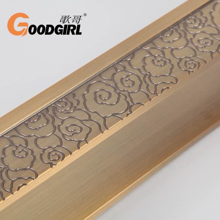 Antique glass door handle Chinese carved aluminum plate handle hotel door lettering LOGO handle double door handle 3