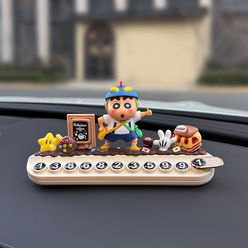 Outing shin-chan + cream glue parking plate - free 5 sets of numbers