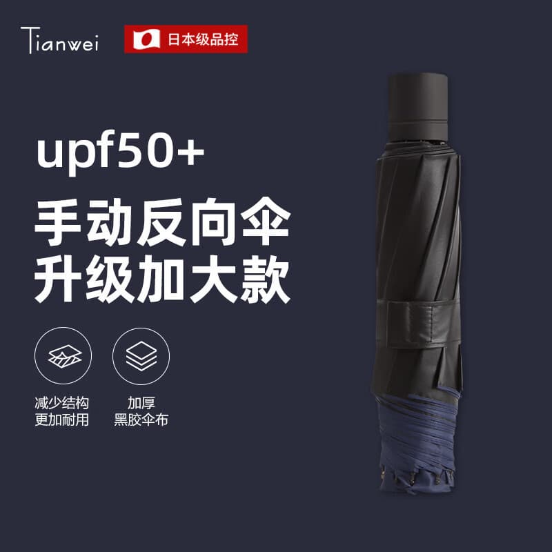 Navy blue-manual 10-bone black plastic umbrella (113cm under the umbrella)
