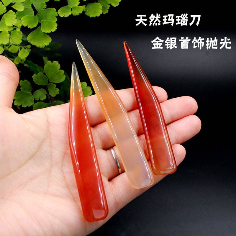 Silver Cloth jewelry polishing agate knife Brazil agate to bracelet polishing 10cm large wholesale 2