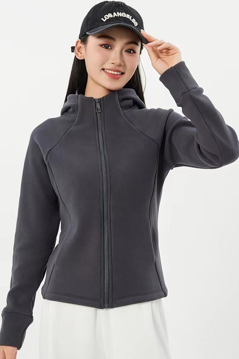 Hooded dark gray