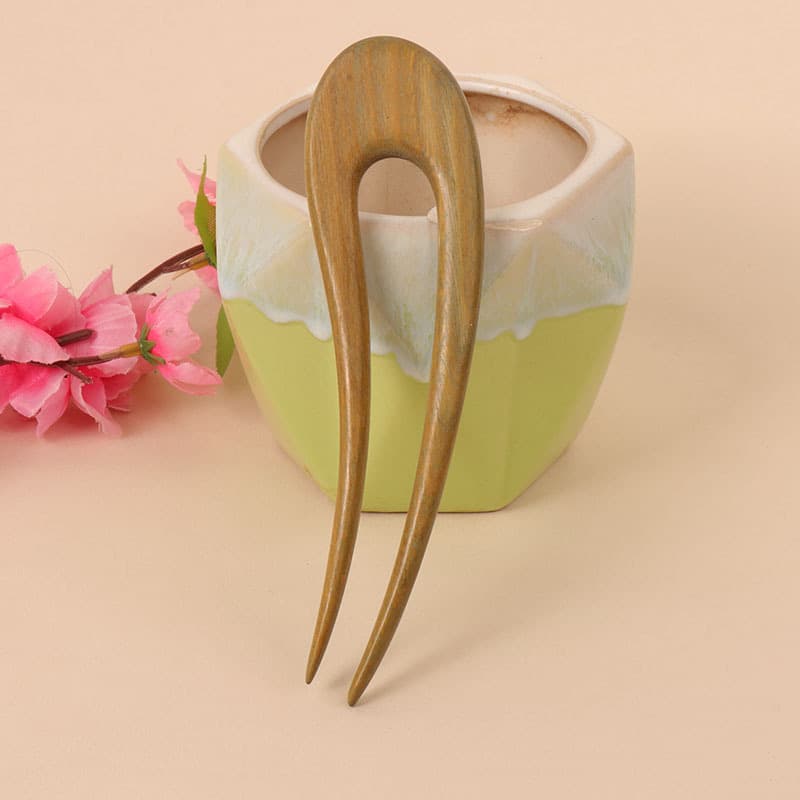 Green sandalwood hairpin---08 style (length 15cm)
