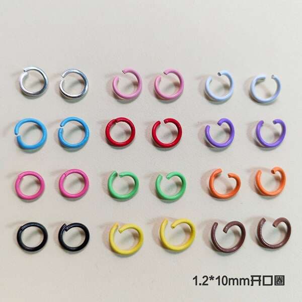 1.2*10mm color open ring baking varnish connection iron ring closed ring diy handmade material jewelry metal accessories