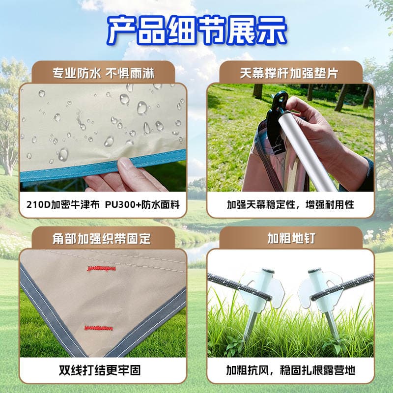 In-Stock Wholesale Vinyl Octagonal Canopy Tent for Outdoor Activities, Sunshade Tarp, Portable Thickened Camping Canopy 4
