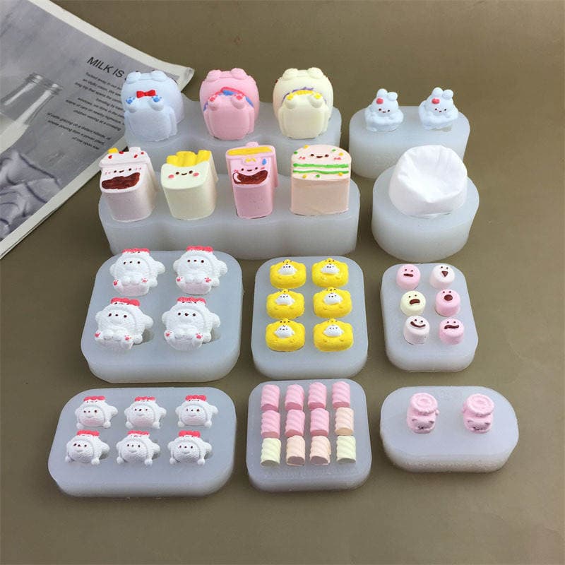 Donuz terlikləri, marşmellou və müxtəlif ifadələr üçün DIY silikon qəlib, fondan, tort və şokolad üçün. 2