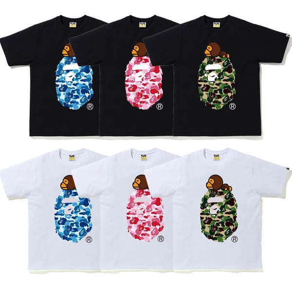 Bape qısaqol t-shirt, Ape Head printli, kamuflyaj, unisex