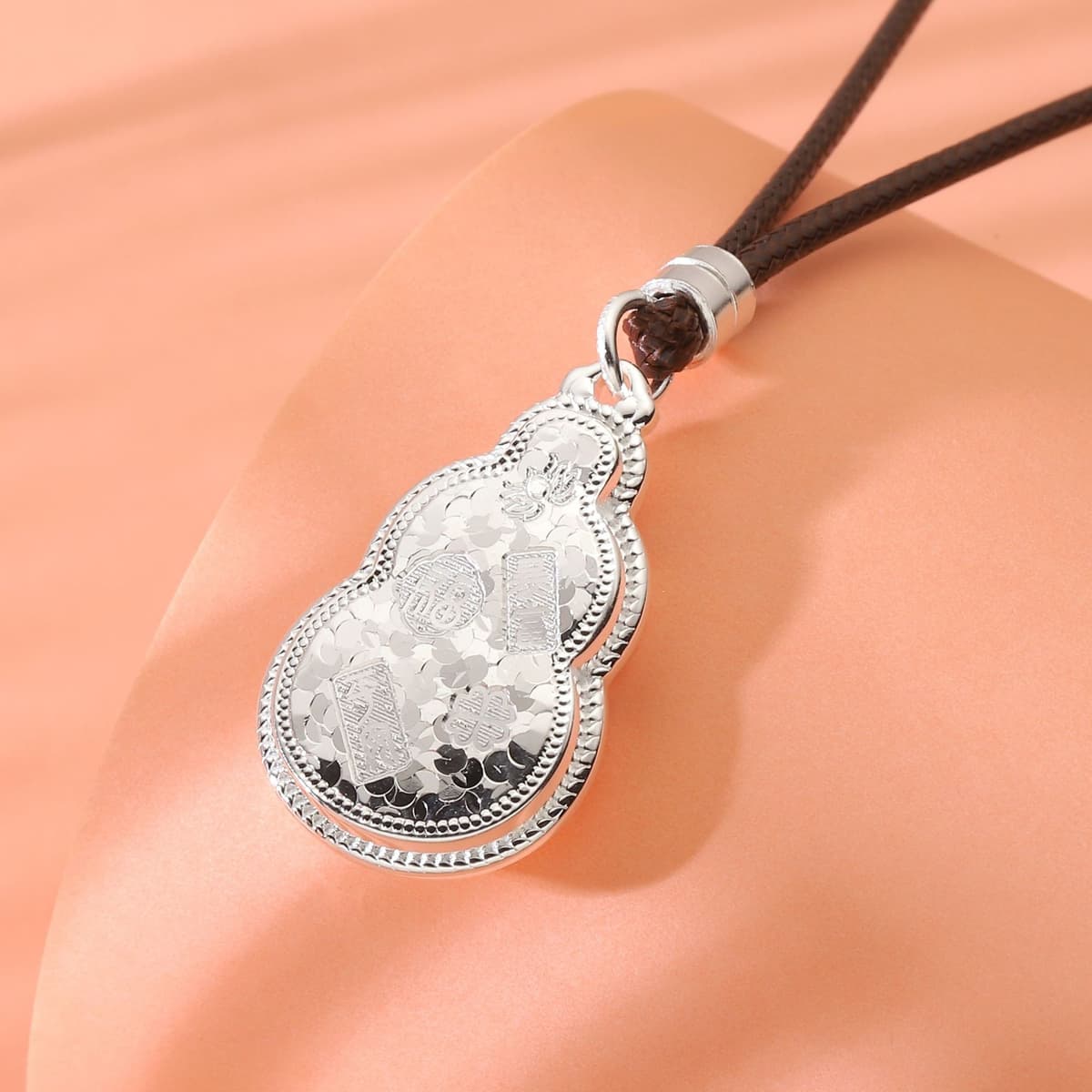 Double-layered crushed ice gourd rich necklace silver