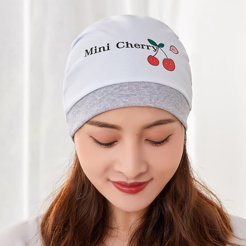 Blue small cherry single-layer cap