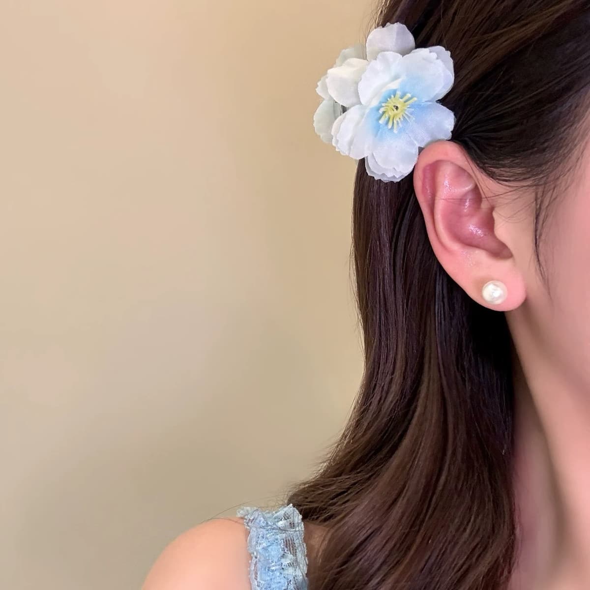 Blue cherry blossoms