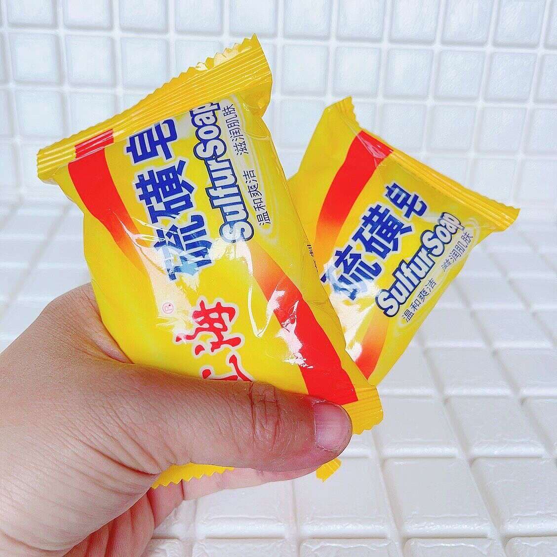 Genuine goods Shanghai sulfur soap 85g * 72 tablets face washing bath soap Shanghai soap sulfur 4