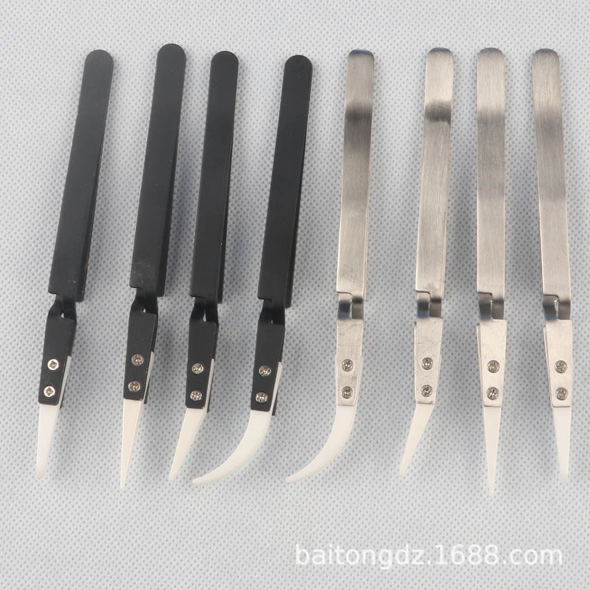 Reverse carbon fiber tweezers plastic head tweezers watch electronic anti-static interchangeable head Anti-conductive tweezers ESD- 5