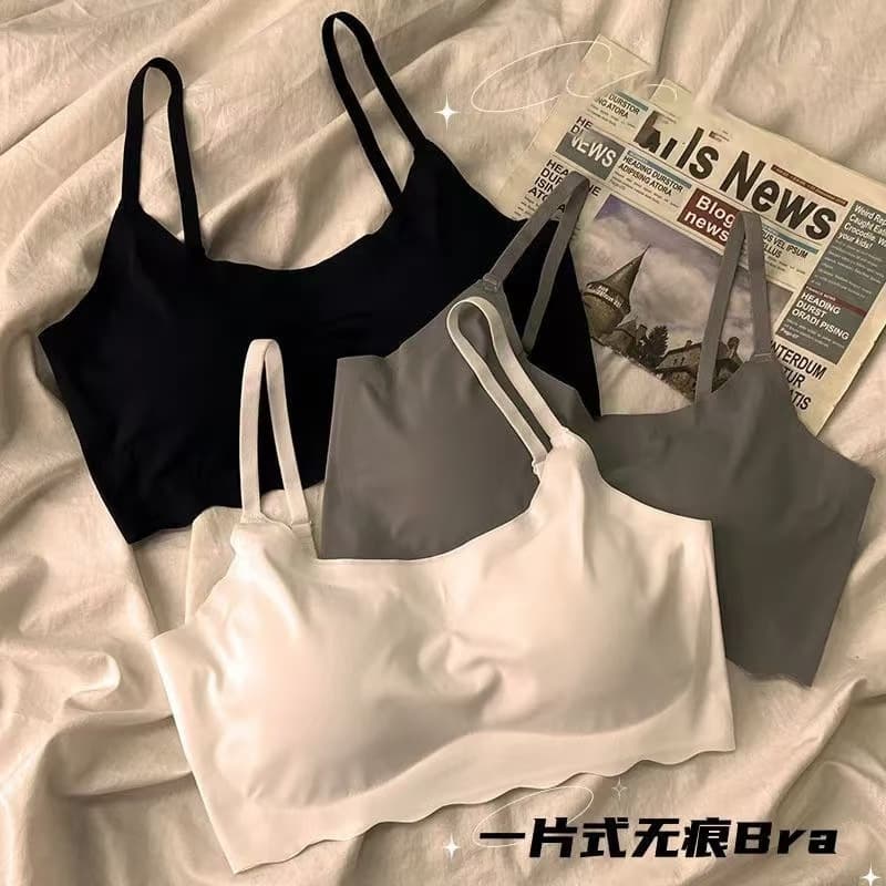 Seamless sports bra camisole - one-piece, padded, black, l (recommended 55-65kg) 2082757